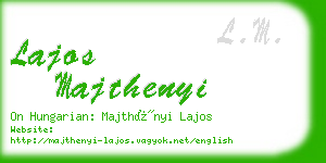 lajos majthenyi business card